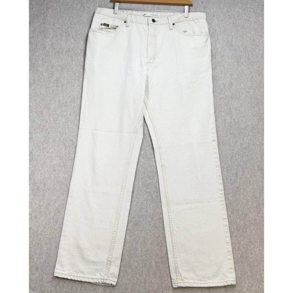 Lee Regular Fit Jeans Mens 38x32 Off White Workwear Utility Gorpcore Minimalist